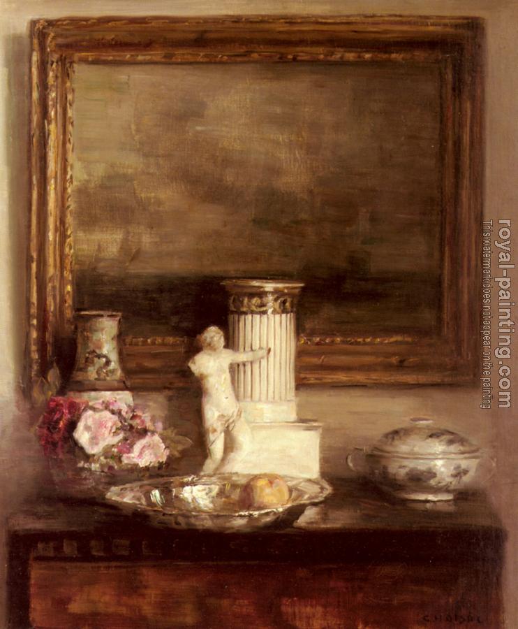Carl Holsoe : Still Life with Classical Column and Statue